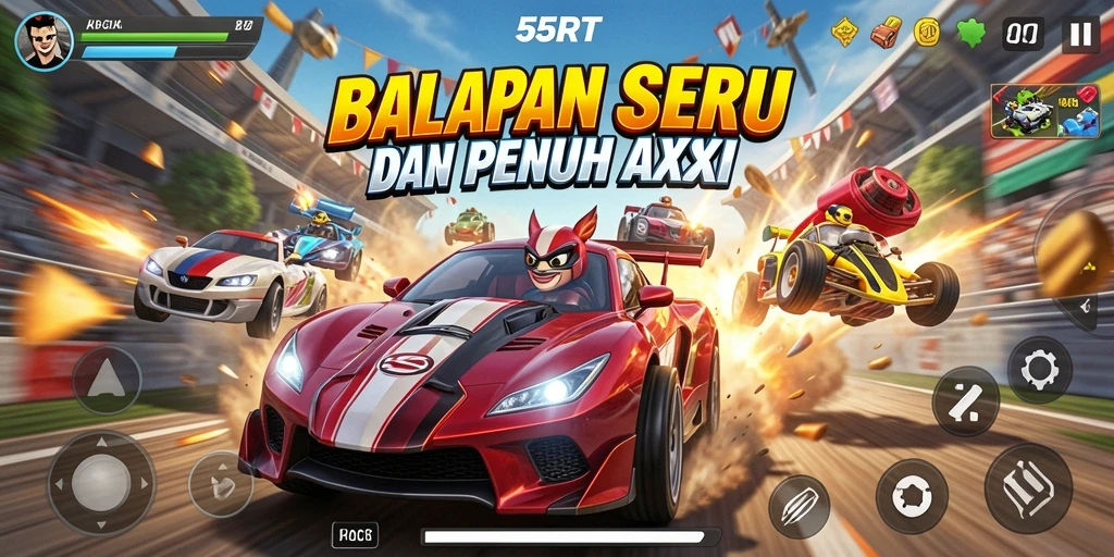 Tampilan gameplay Racing yang mendebarkan di 55RT.