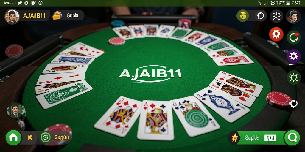Tampilan gameplay AJAIB11 yang menarik dan interaktif saat bermain Gaple.