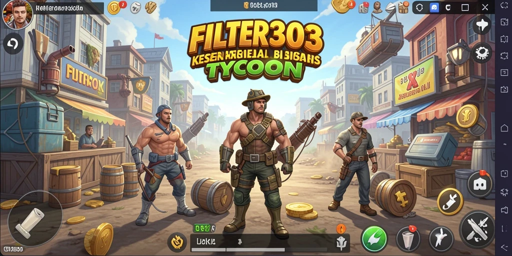 Gameplay seru FILTER303 dengan elemen Tycoon yang menantang.