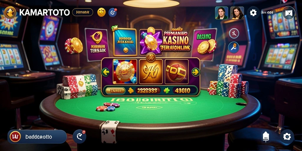 Screenshot gameplay KAMARTOTO menampilkan berbagai permainan Kasino yang menarik.