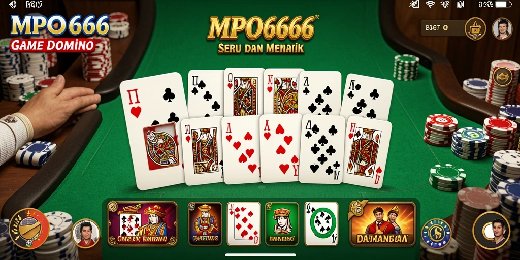 Tampilan gameplay MPO666 yang menarik dan interaktif untuk permainan Domino.