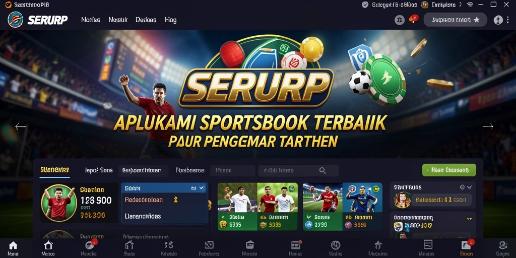 Screenshot gameplay SERURP menunjukkan taruhan olahraga yang menarik.