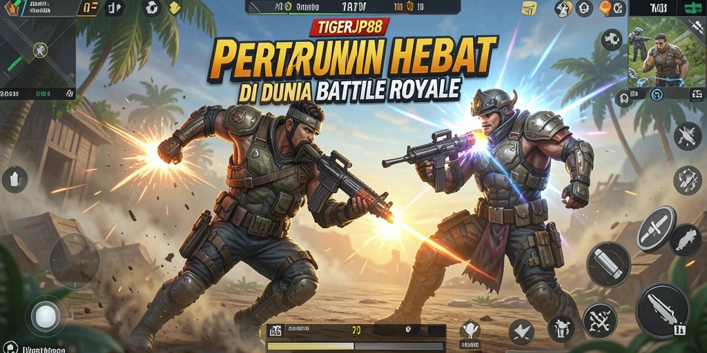 Gameplay mendebarkan dalam battle royale TIGERJP88.