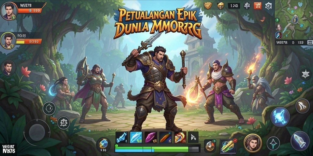 Tampilan gameplay WE878 yang epik dan mendalam di dunia MMORPG.